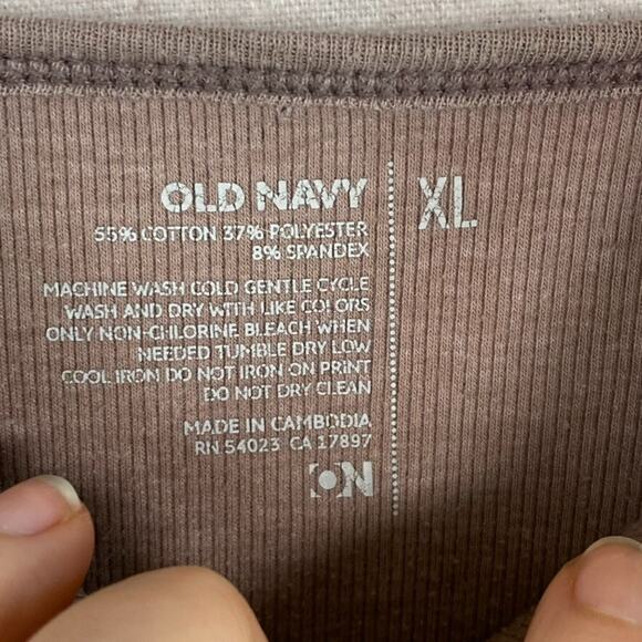 Old Navy Womens Y2K Ribbed Lace Trimmed Tank Size XL Preppy Brown Elena Gilbert - Picture 4 of 8